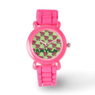 Montre à tranche de fruits de pastèque rose person