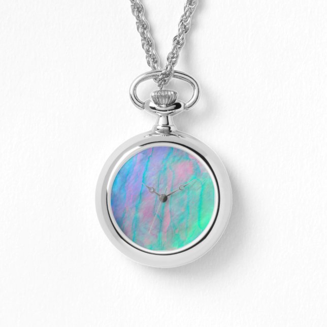 Montre Abalone Shell Aquarelle Mère de Pierre Perle (Recto)