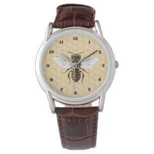 Montre Abeille de miel vintage et peigne de miel