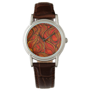 Montre Abstrait de verre orange