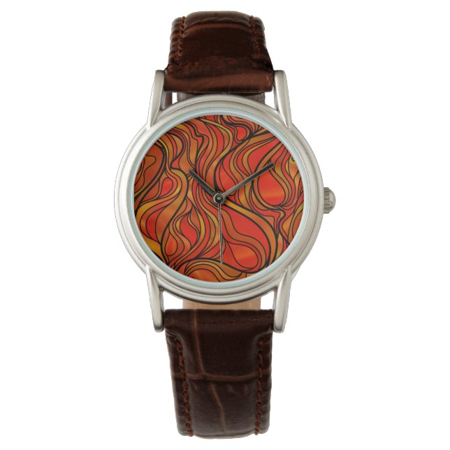 Montre Abstrait de verre orange (devant)