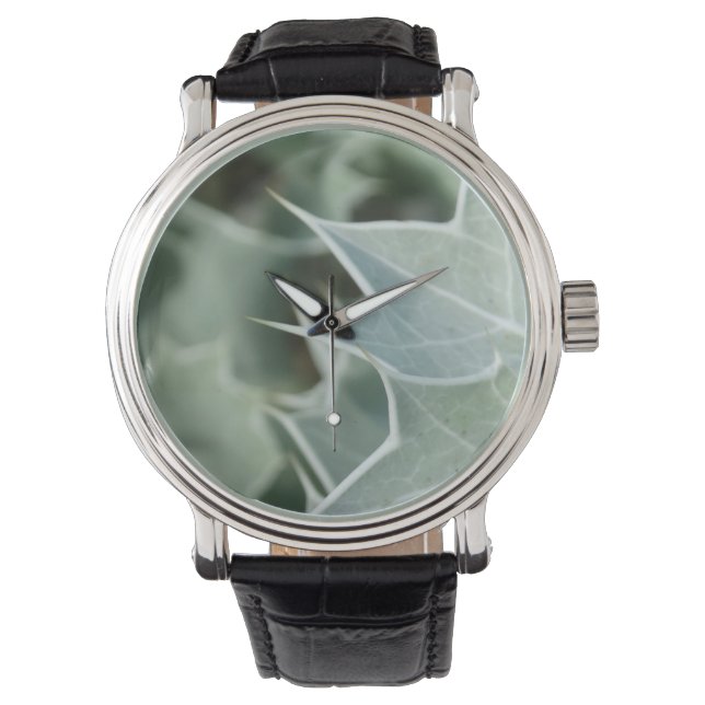 Montre Abstrait Green Thorn Plante Photo Design Watch (devant)