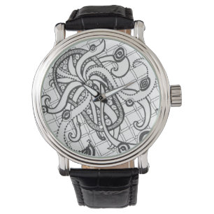 Montre Abstrait noir et blanc classique