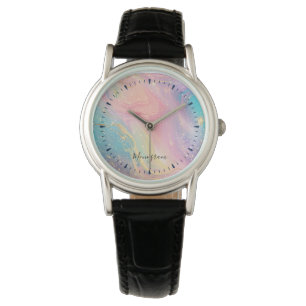 Montre Abstrait Pastel Parties scintillant Motif sans cou