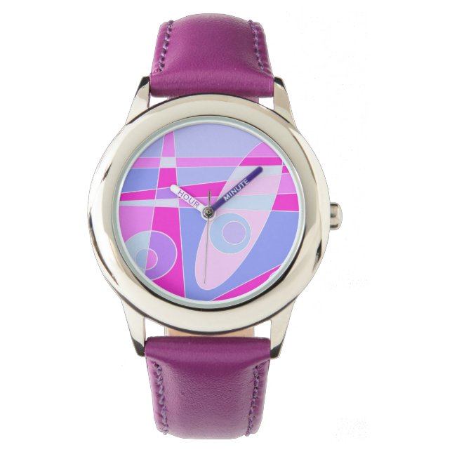Montre Abstrait surf Hot rose violet (devant)