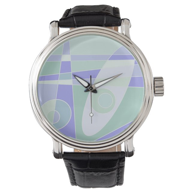Montre Abstrait Surf Pastel Purple Green (devant)