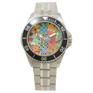 Montre Abstraite Artsy Multicolore