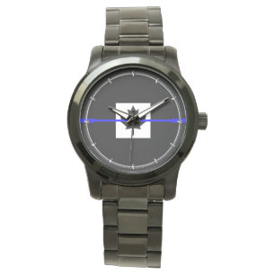 Montre Accent mince de la ligne bleue sur le drapeau cana