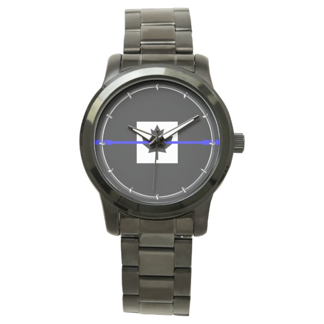 Montre Accent mince de la ligne bleue sur le drapeau cana (devant)