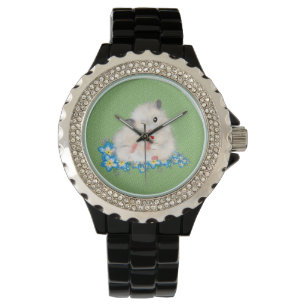 Montre Accessoires hamster syrien blanc mignon, polka ver