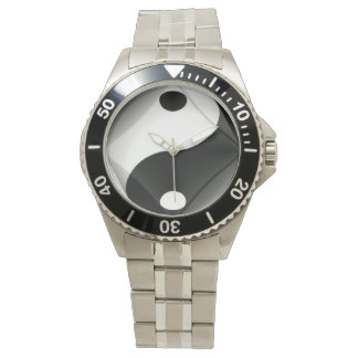 Montre Acier blanc Yin Yang Horloge de N. A.