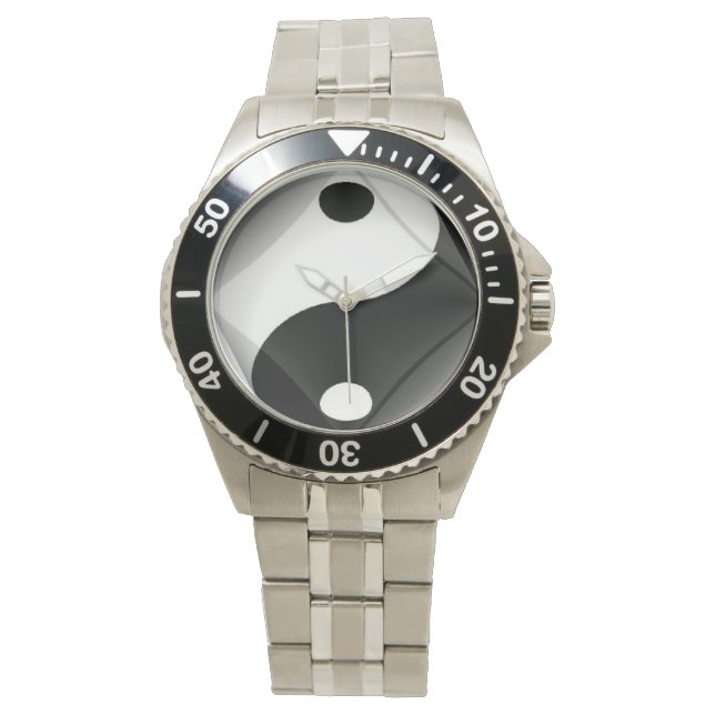 Montre Acier blanc Yin Yang Horloge de N. A. (devant)