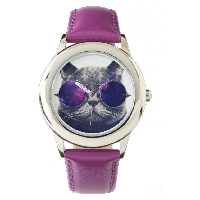 Montre Acier inoxydable personnalisé violet (devant)