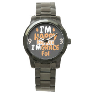 Montre Action de grâce Joyeux et gracieux Thème Automne