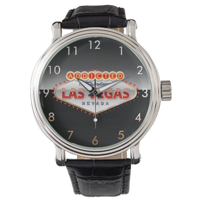 Montre Addicted to Las Vegas, Nevada Funny Sign (devant)