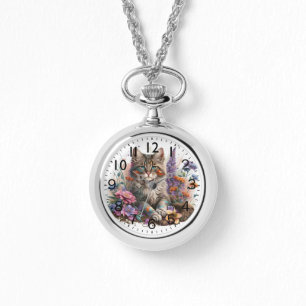 Montre Adorable Aquarelle Maine Coon Kitten Imprimer