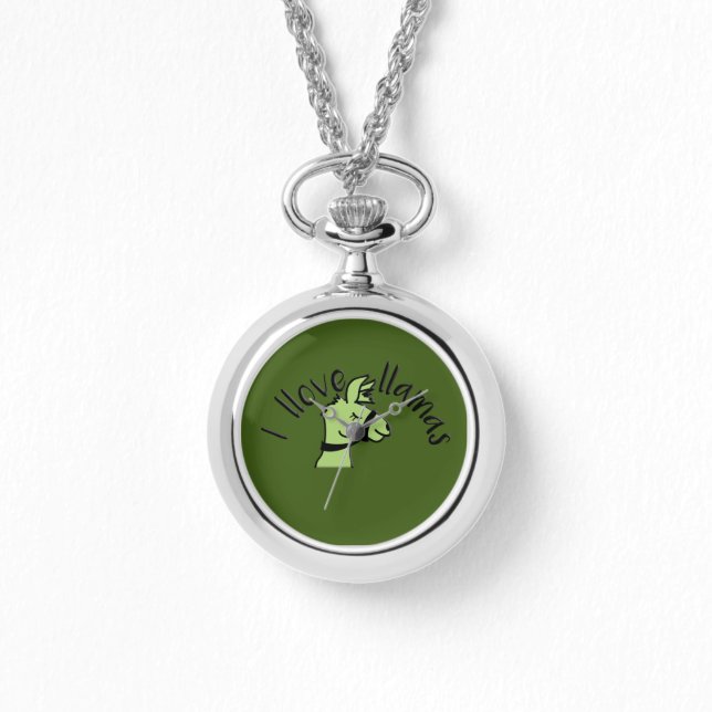 Montre Adorables Llama Love I Llove Llamas Green (Recto)