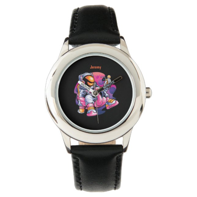 Montre Adorables Spaceman Relaxant Avec Boisson Cool Pers (devant)