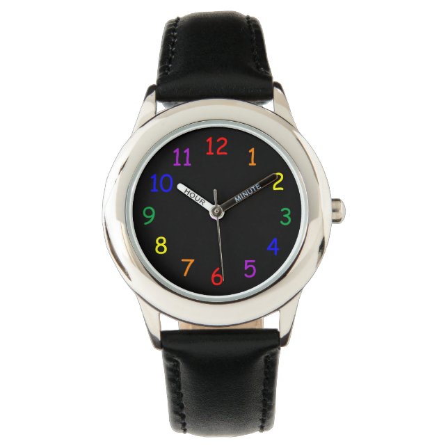 Montre Affichage des chiffres arc-en-ciel (devant)