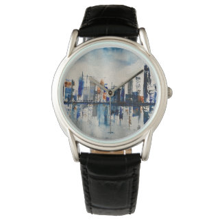 Montre Affiche de peinture abstraite de la skyline de la 