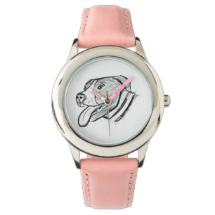 Montre affiche de pitbull dessinée à la main pour amateur