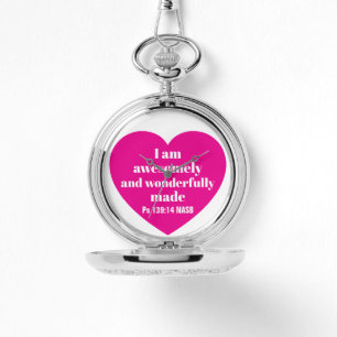 Montre Affirmation de verset biblique positif Cœur rose m