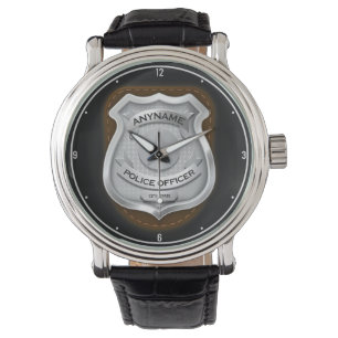 Montre Agent de police personnalisé Sheriff Cop NAME Badg