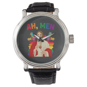Montre Ah Men Funny LGBT Gay pride Jesus Christian