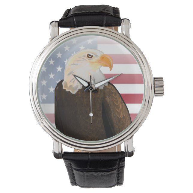 Montre Aigle avec drapeau américain (devant)