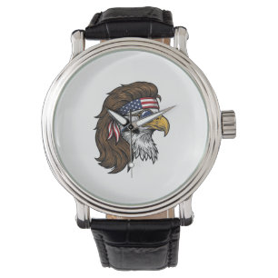 Montre Aigle patriotique Mullet Gravure vintage vecteur D