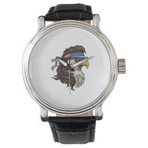Montre Aigle patriotique Mullet Gravure vintage vecteur D