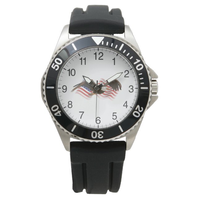 Montre Aigle volant avec drapeau américain (devant)