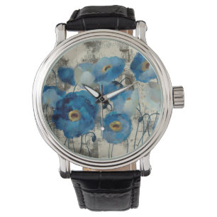 Montre Aigue-marine florale