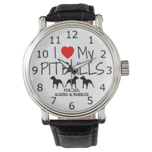 Montre Aimez mes TROIS Pitbulls