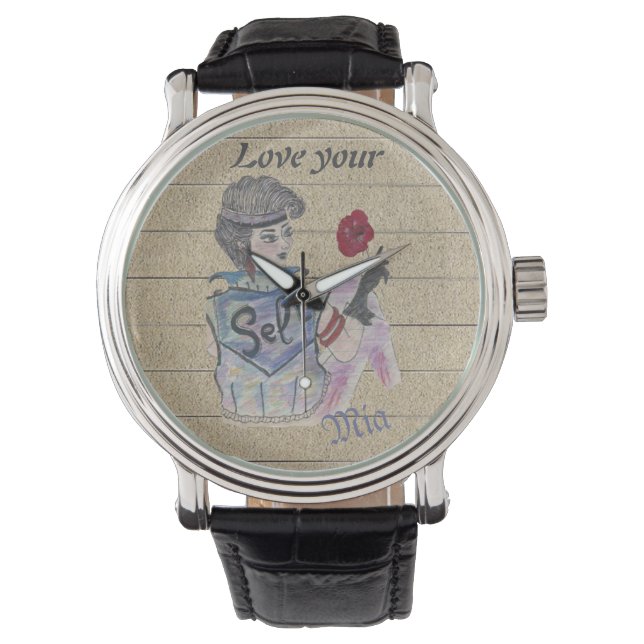 Montre 🕰️ "Aimez votre moi" Regarder personnalisé - Guer (devant)