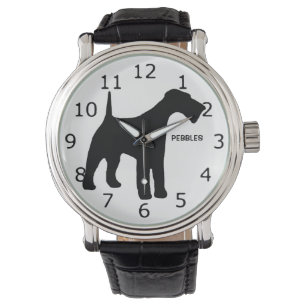 Montre Airedale Terrier Chien de la silhouette
