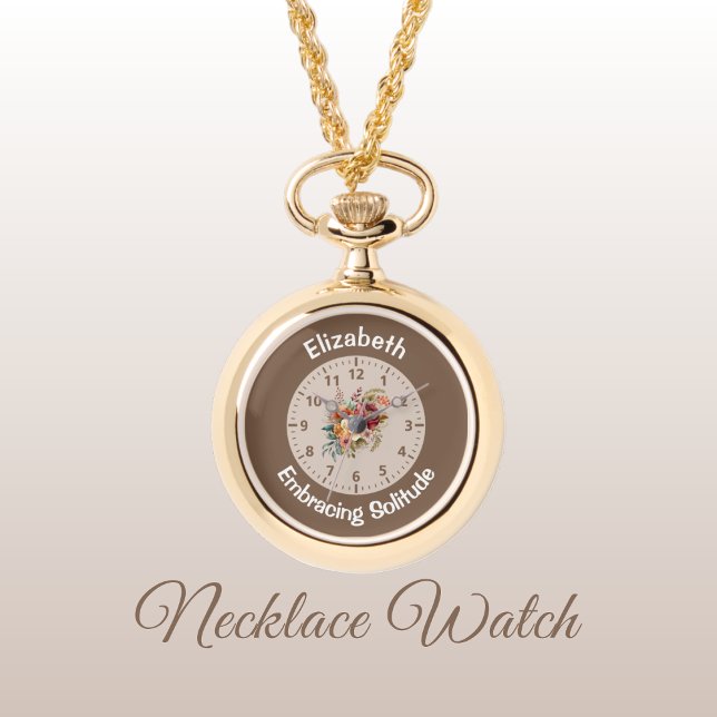 Montre Ajouter le nom floral introverti solitude brun (Créateur téléchargé)