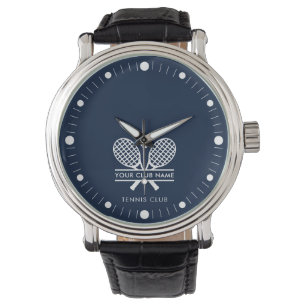 Montre Ajouter un nom de club entraîneur de tennis et jou