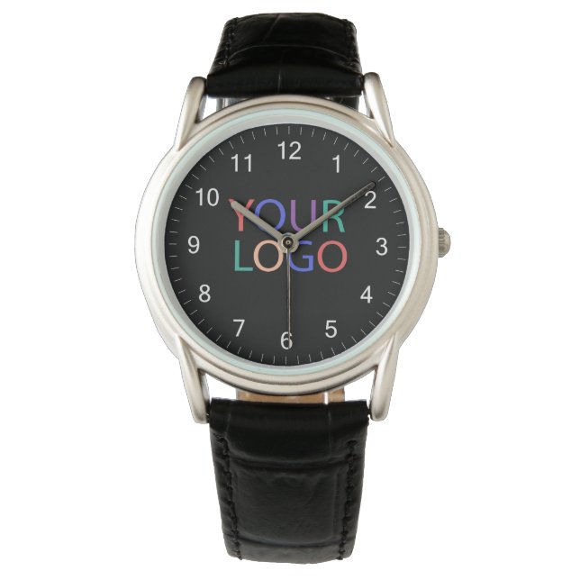 Montre Ajouter votre logo d'entreprise noir (devant)