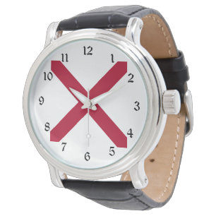 Montre Alabama : Drapeau croisé de St Andrew Crimson