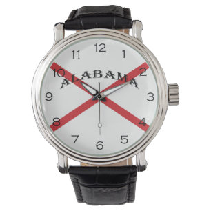 Montre Alabama et Drapeau noir Numéros Mens cn