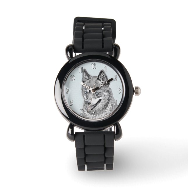 Montre Alaskan Klee Kai Peinture - Cute Original Chien Ar (Recto)