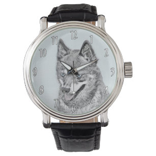 Montre Alaskan Klee Kai Peinture - Cute Original Chien Ar