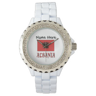 Montre Albanie et drapeau albanais Personnalisé