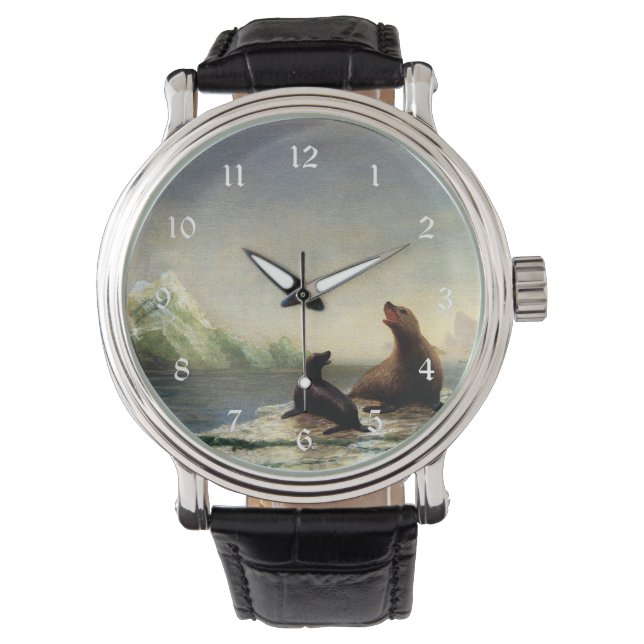 Montre Albert Bierstadt peinture, Phoques (devant)