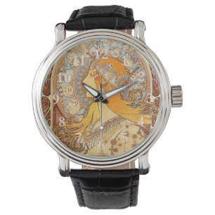 Montre Alfonse Mucha Zodiac Art nouveau femme