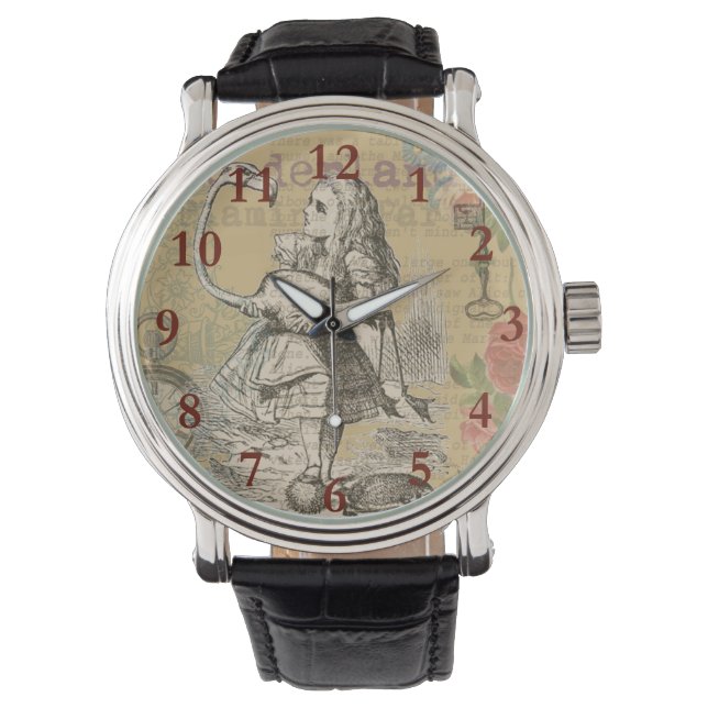 Montre Alice au pays des merveilles Flamant rose classiqu (devant)