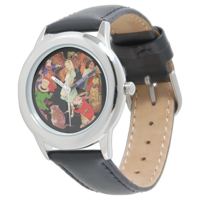 Montre Alice Entourée De Personnages Wonderland (Incliné)