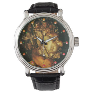 MONTRE ALLÉGORIE DE LA TERRE, PORTRAIT HOMME AVEC ANIMAUX
