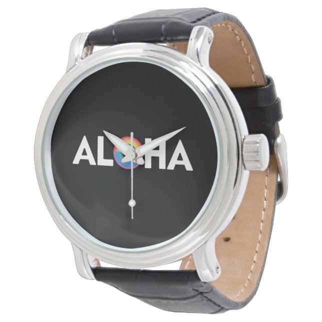 Montre Aloha Rainbow Island Hawaii Pride LGBTQ (Incliné)
